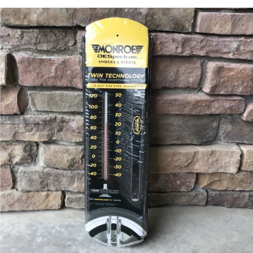 Old New Stock Monroe Shocks & Struts Sign Thermometer Monroe Sign